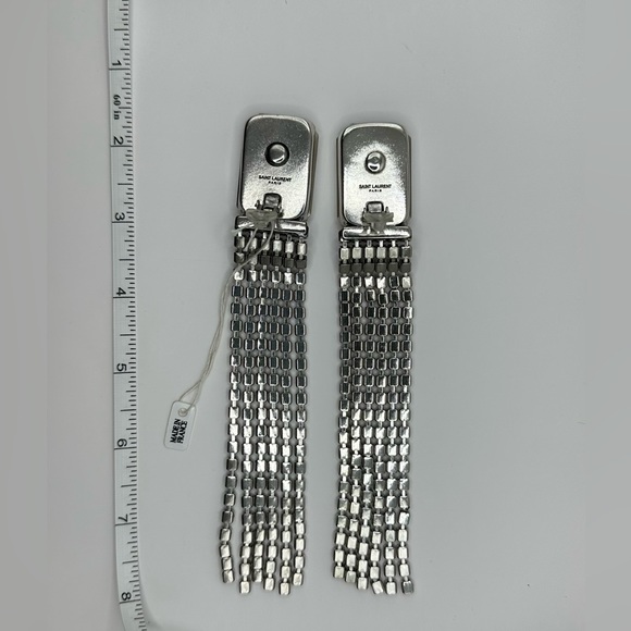 NEW WITH TAGS SAINT LAURENT Oversized Crystal Clip-on earrings Extremly rare - Picture 4 of 4